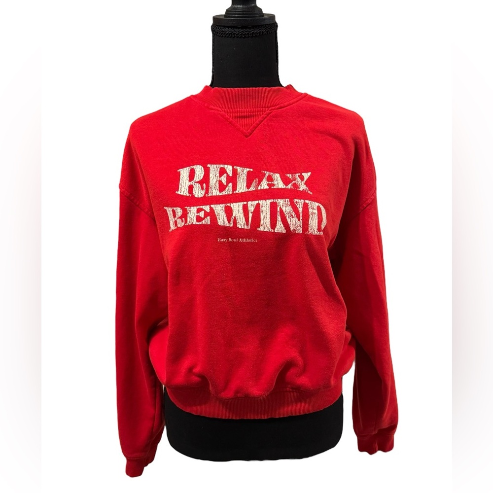 Women’s Divided H&M red Relax Rewind sweatshirt size M